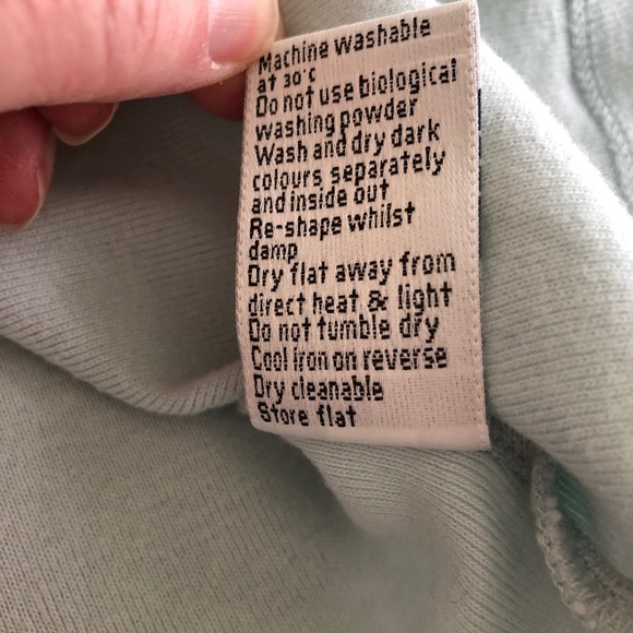 Boden 3/4 Sleeve Cotton Knit Shirt Pale Blue with Brown Trim Size UK16/US12 - Picture 7 of 7